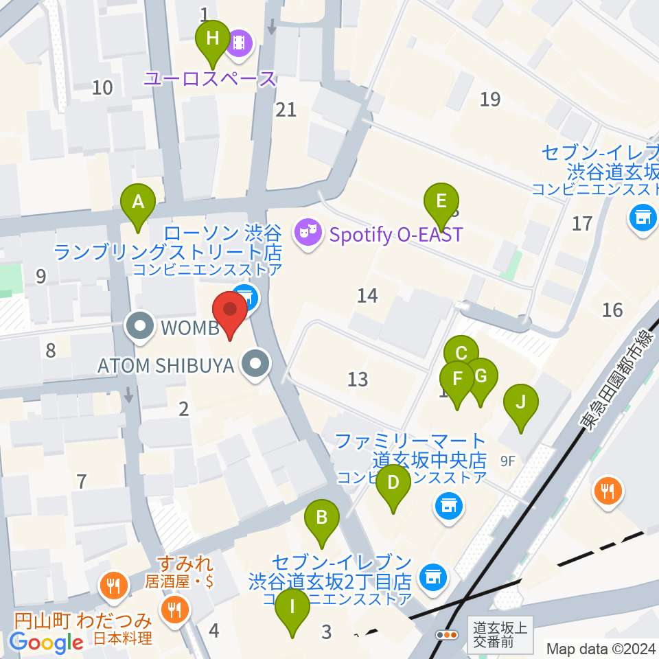 渋谷7th FLOOR周辺のカフェ一覧地図