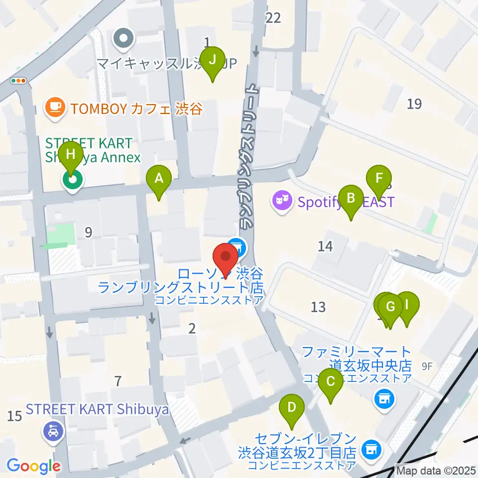 渋谷7th FLOOR周辺のカフェ一覧地図