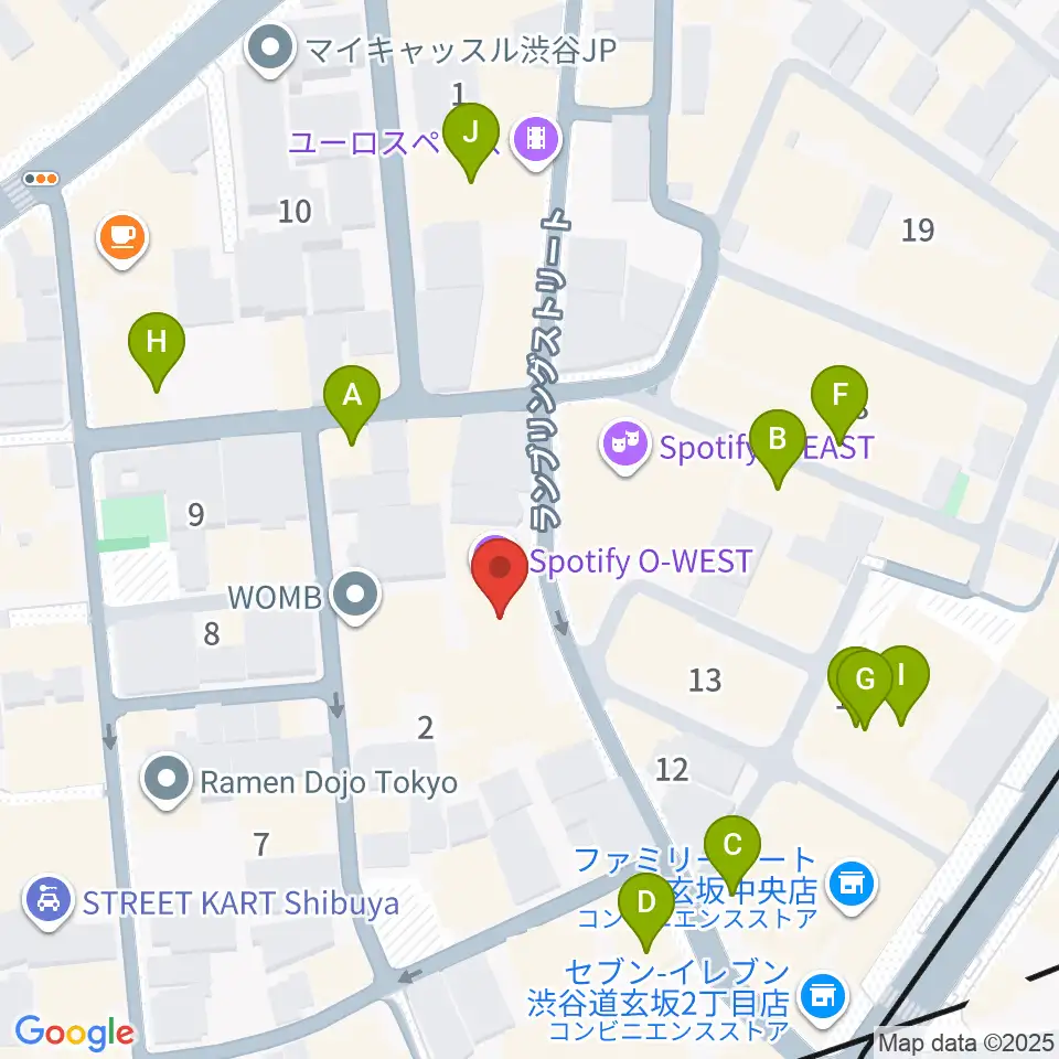 渋谷7th FLOOR周辺のカフェ一覧地図