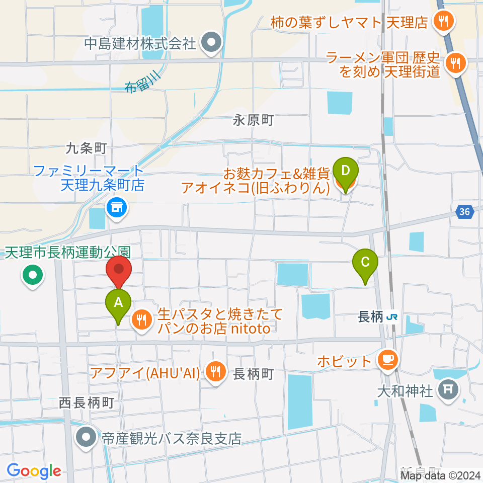 琴・三絃やまもと周辺のカフェ一覧地図