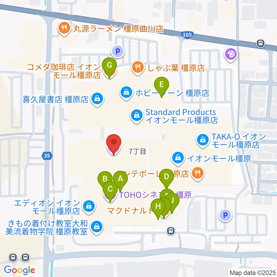 JEUGIAカルチャーセンター イオンモール橿原周辺のカフェ一覧地図