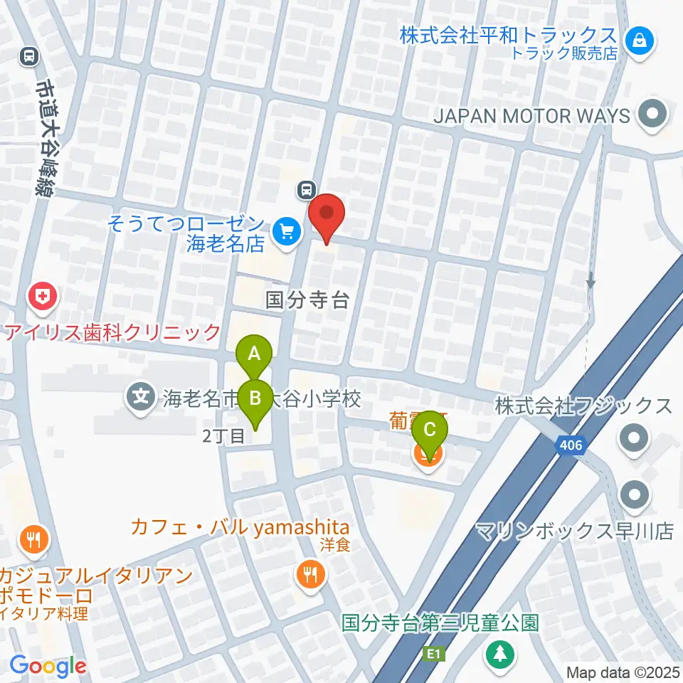 厚木楽器 アミ国分寺台周辺のカフェ一覧地図
