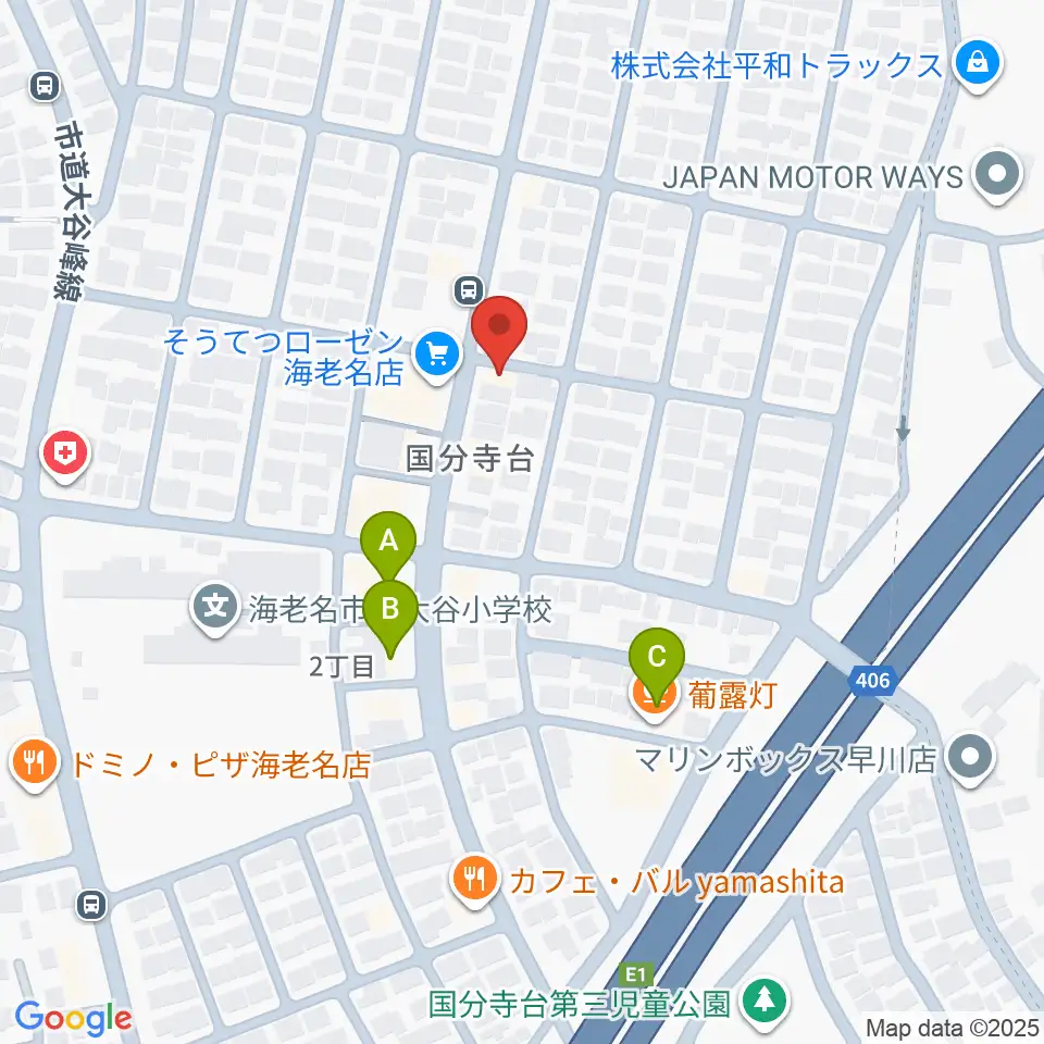 厚木楽器 アミ国分寺台周辺のカフェ一覧地図