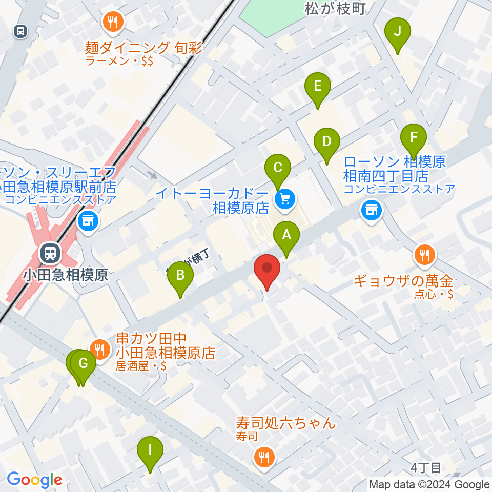 厚木楽器 アミ相南周辺のカフェ一覧地図