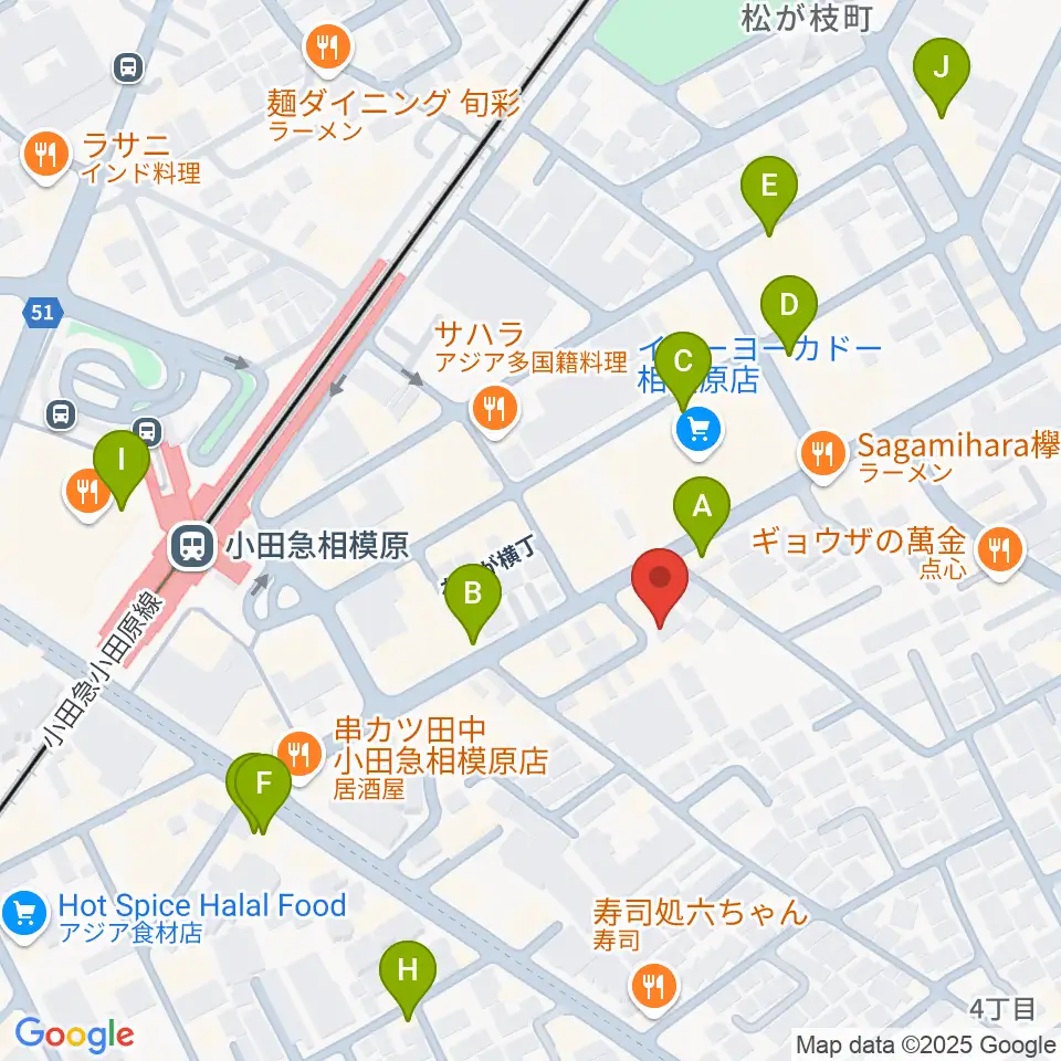 厚木楽器 アミ相南周辺のカフェ一覧地図