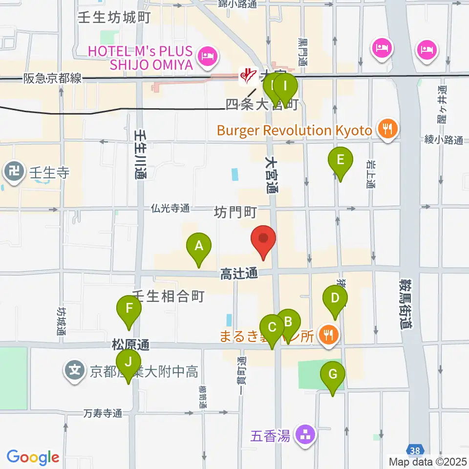 京都 夜想周辺のカフェ一覧地図