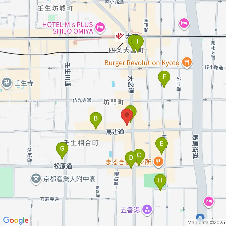 京都 夜想周辺のカフェ一覧地図
