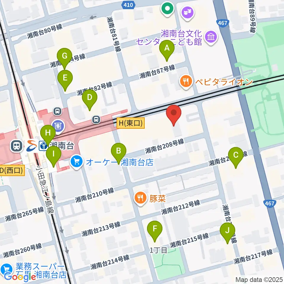 厚木楽器 アミ湘南台周辺のカフェ一覧地図