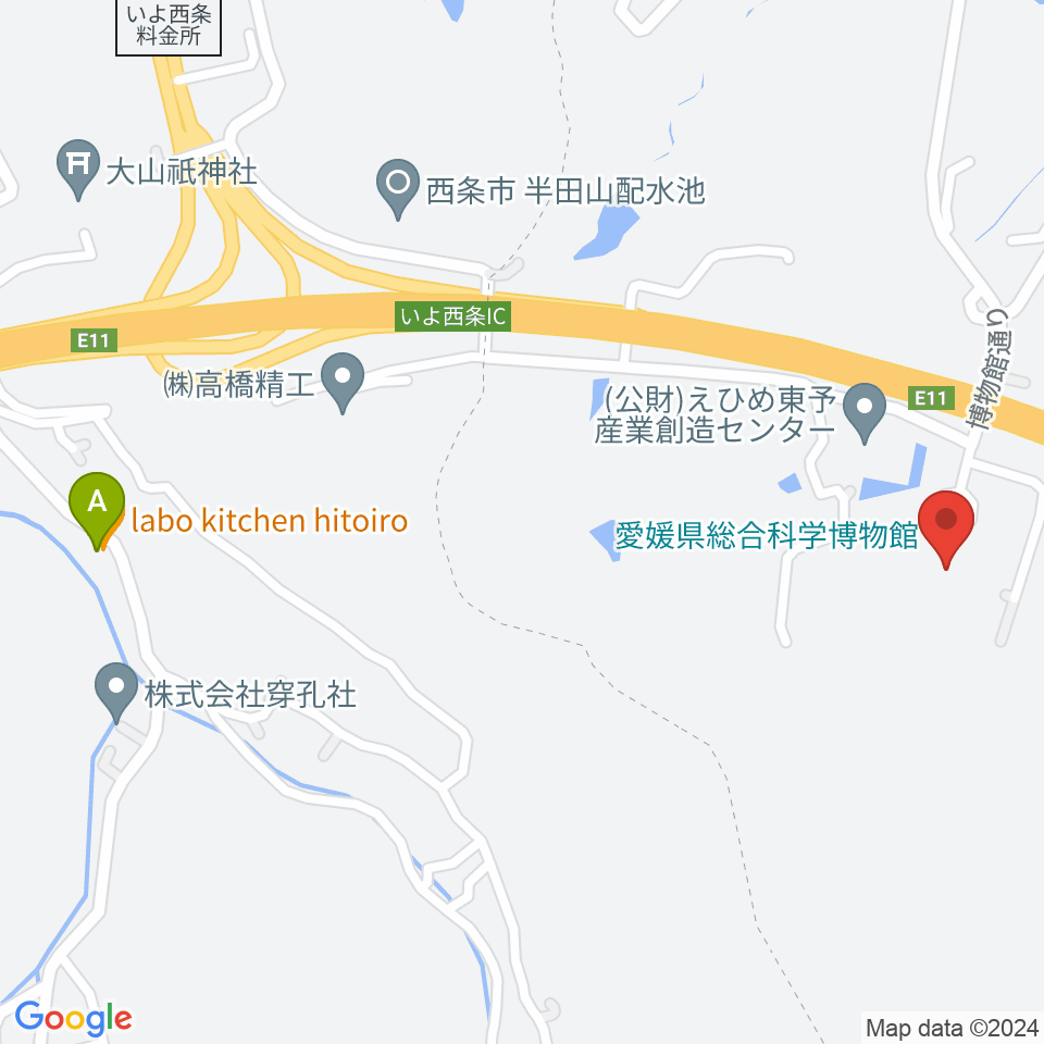 愛媛県総合科学博物館周辺のカフェ一覧地図