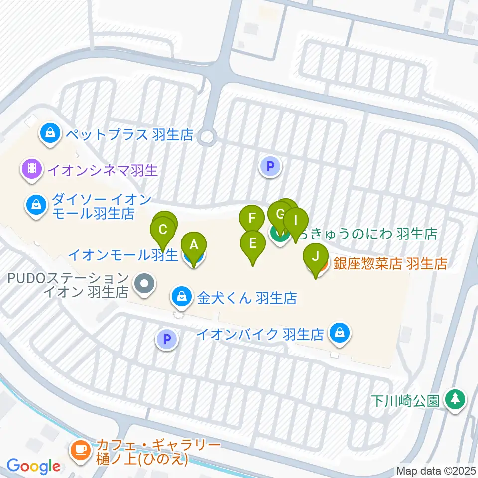 JEUGIAカルチャーセンター イオンモール羽生周辺のカフェ一覧地図