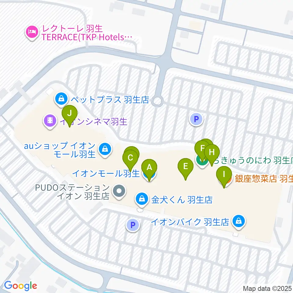 JEUGIAカルチャーセンター イオンモール羽生周辺のカフェ一覧地図
