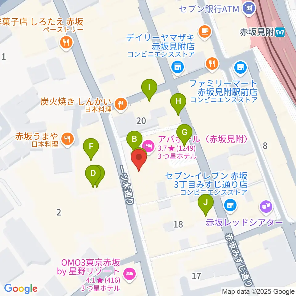 赤坂カーサクラシカ周辺のカフェ一覧地図