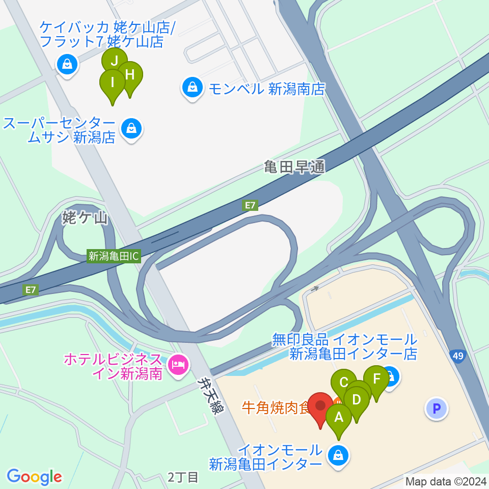 タワーレコード 新潟店周辺のカフェ一覧地図