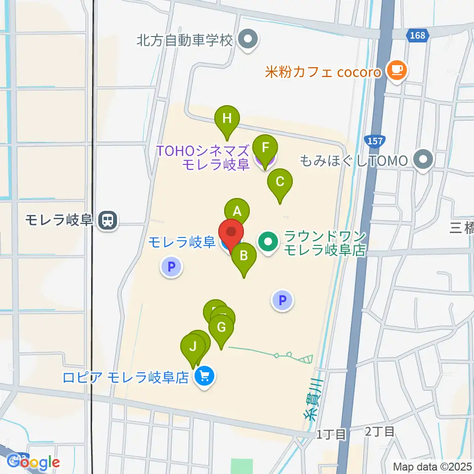 タワーレコード モレラ岐阜店周辺のカフェ一覧地図