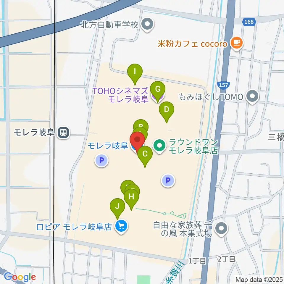 タワーレコード モレラ岐阜店周辺のカフェ一覧地図
