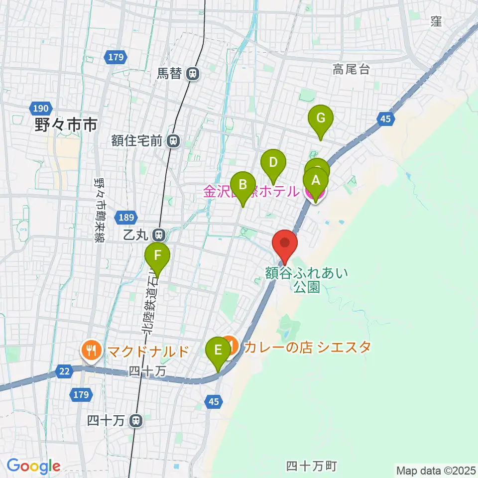 北國新聞文化センター 金沢南スタジオ周辺のカフェ一覧地図