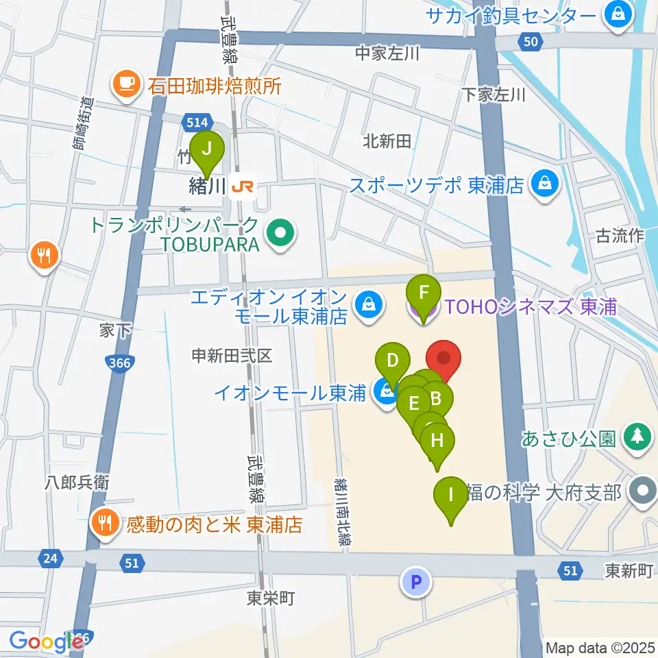 タワーレコード東浦店周辺のカフェ一覧地図