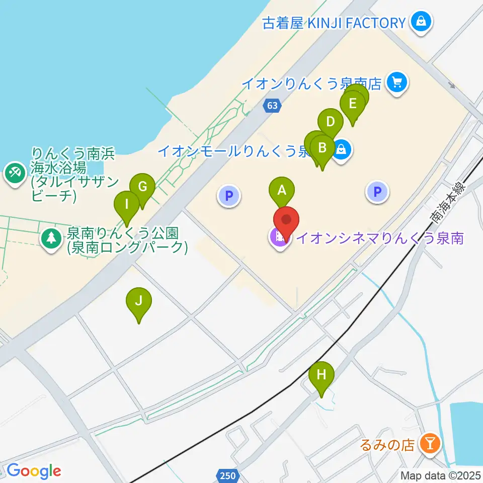 JEUGIAカルチャーセンター イオンモールりんくう泉南周辺のカフェ一覧地図