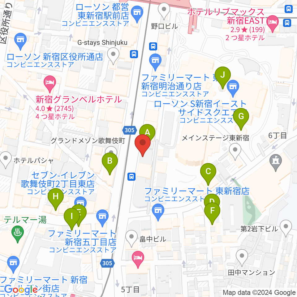 新宿SACT!周辺のカフェ一覧地図