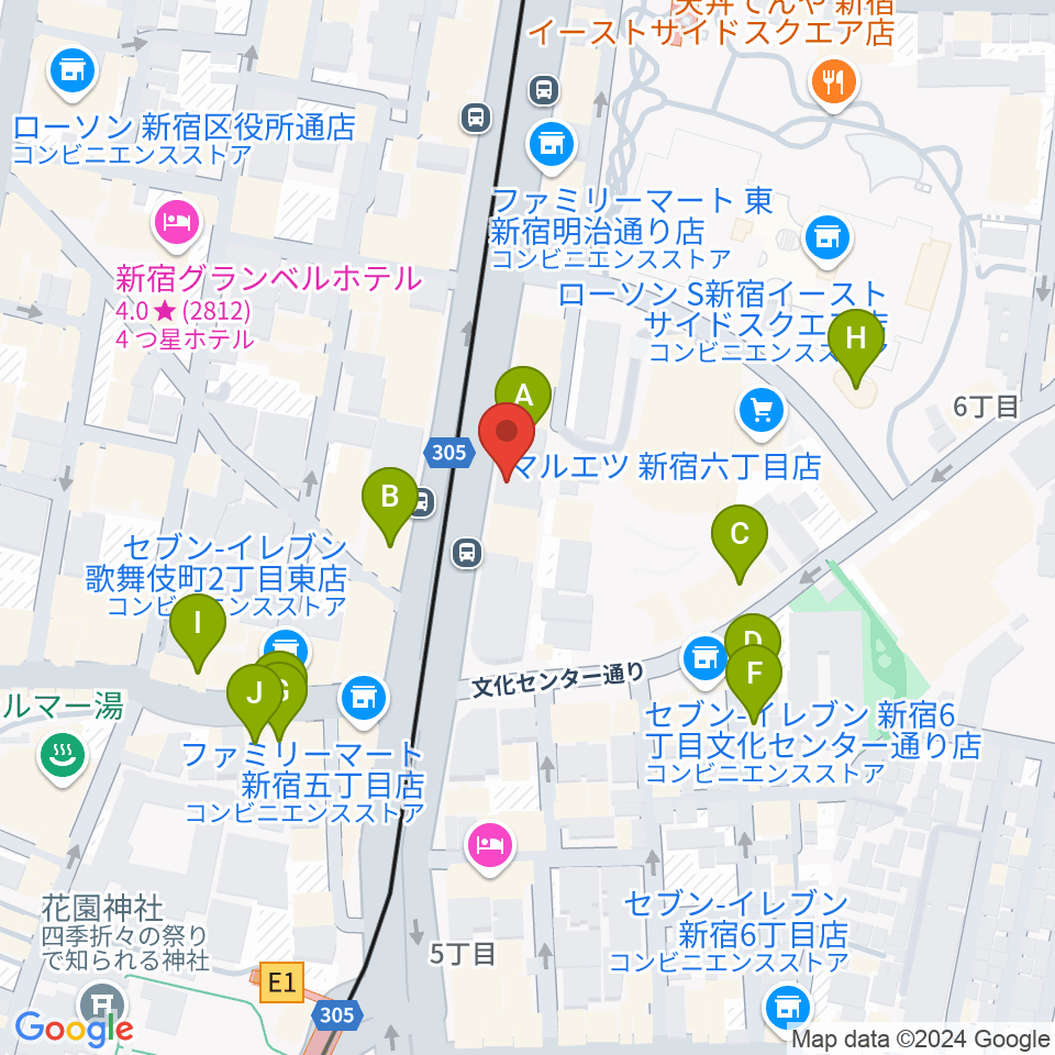 新宿SACT!周辺のカフェ一覧地図