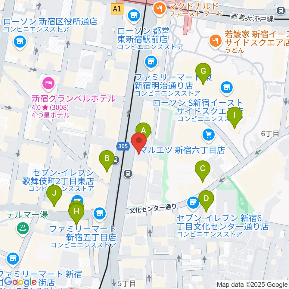 新宿SACT!周辺のカフェ一覧地図