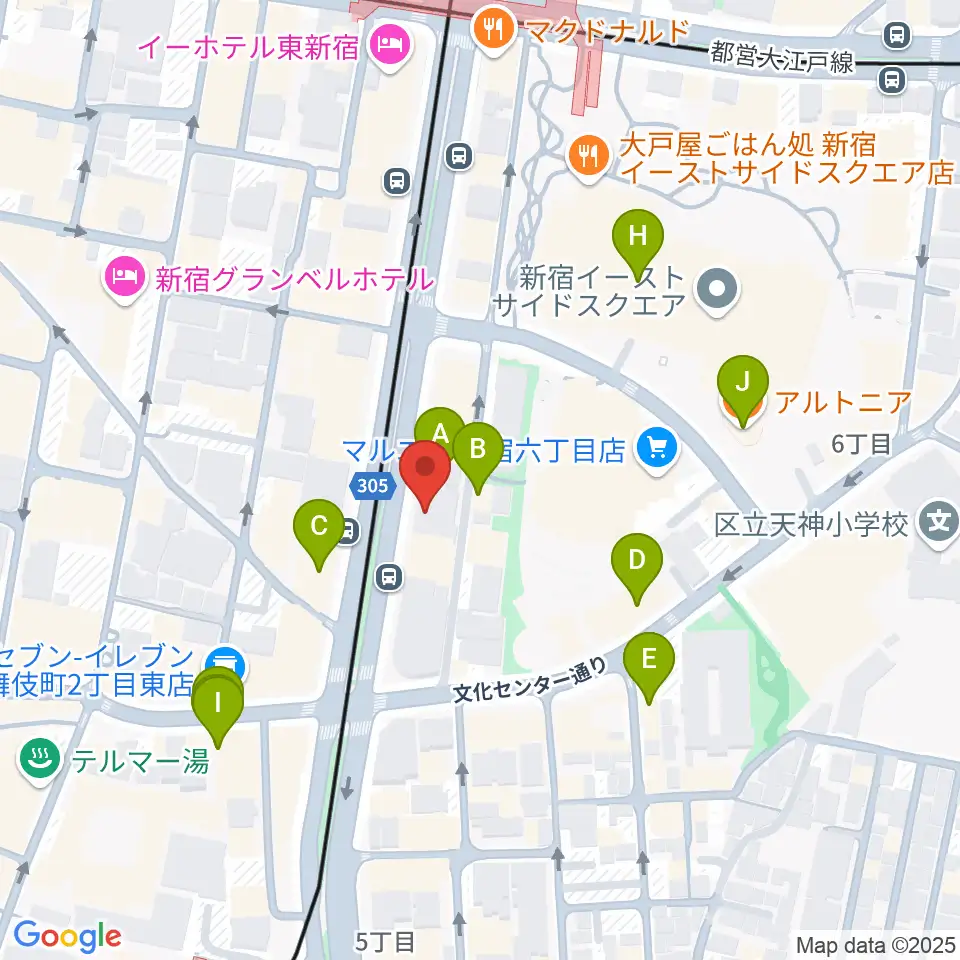 新宿SACT!周辺のカフェ一覧地図