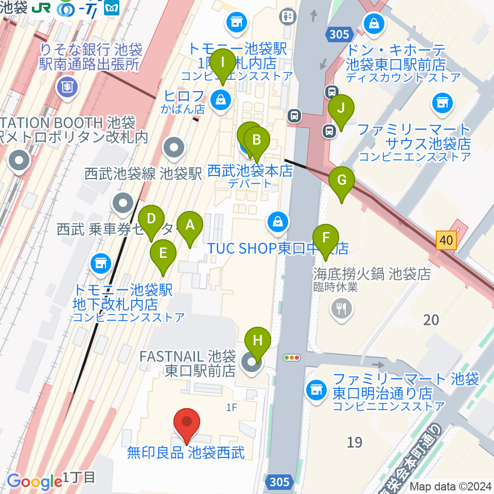 池袋コミュニティ・カレッジ周辺のカフェ一覧地図