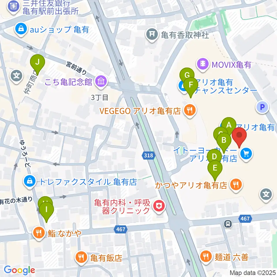 メゾンカルチャークラブ亀有周辺のカフェ一覧地図