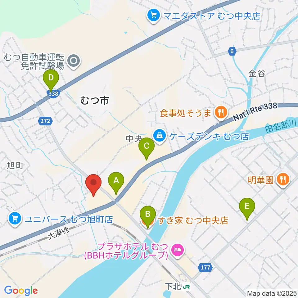TSUTAYA むつ店周辺のカフェ一覧地図