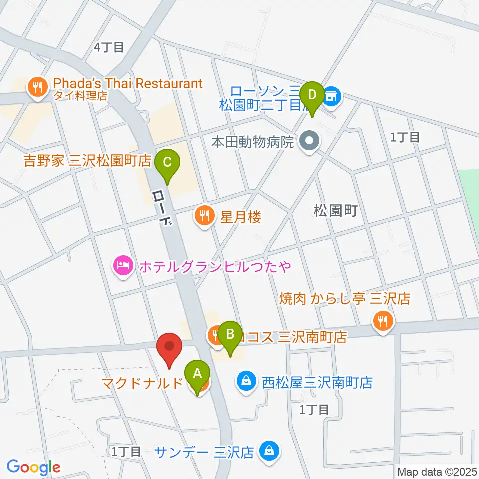 ゲオ三沢店周辺のカフェ一覧地図
