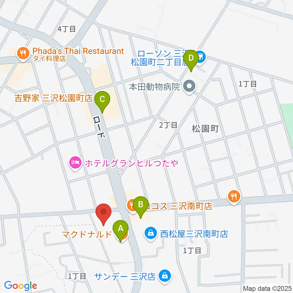 ゲオ三沢店周辺のカフェ一覧地図
