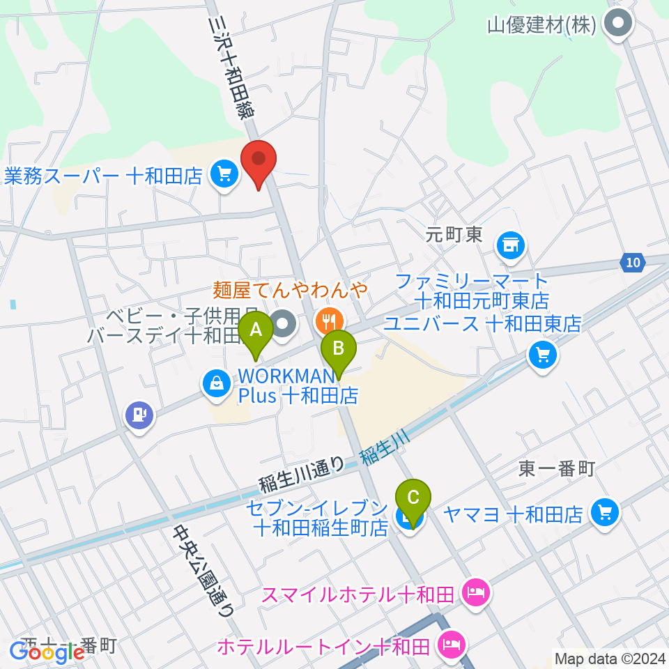 ゲオ十和田千歳森店周辺のカフェ一覧地図