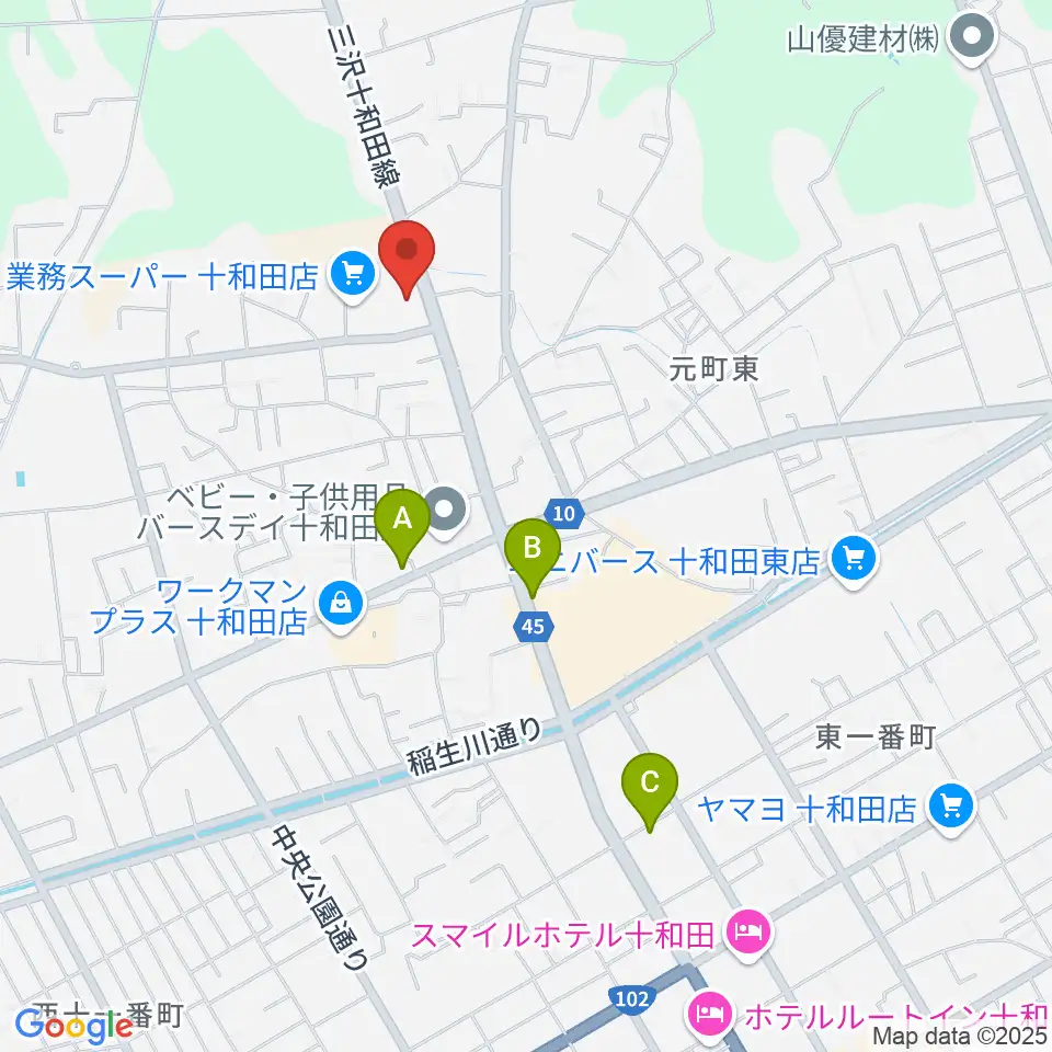 ゲオ十和田千歳森店周辺のカフェ一覧地図