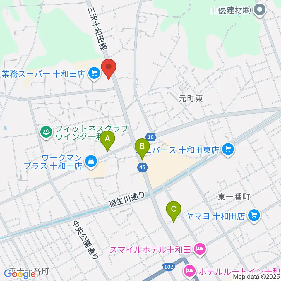 ゲオ十和田千歳森店周辺のカフェ一覧地図