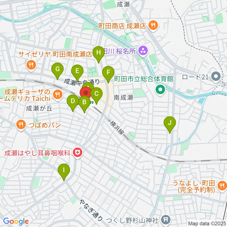 マ・シャンブル周辺のカフェ一覧地図