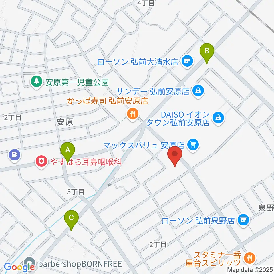 ゲオ弘前安原店周辺のカフェ一覧地図