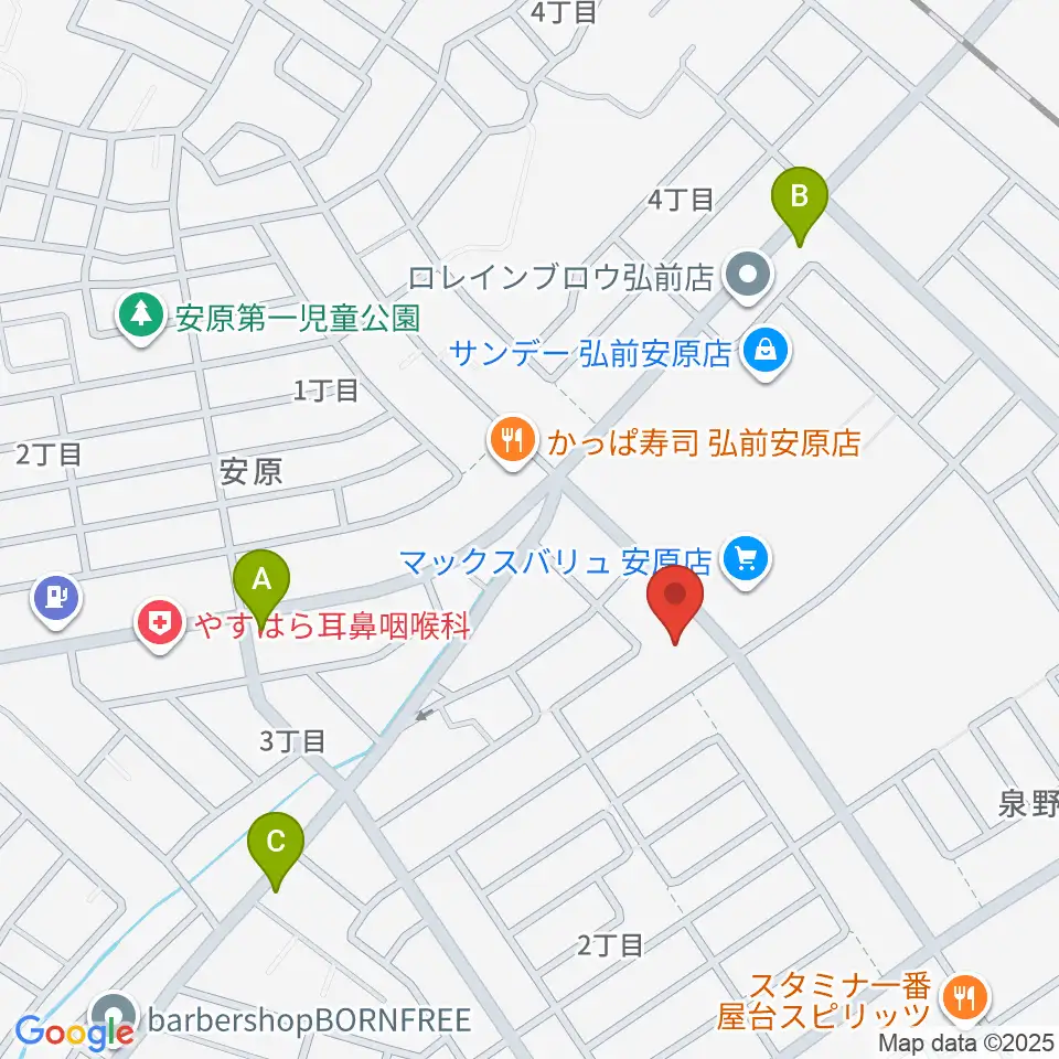 ゲオ弘前安原店周辺のカフェ一覧地図