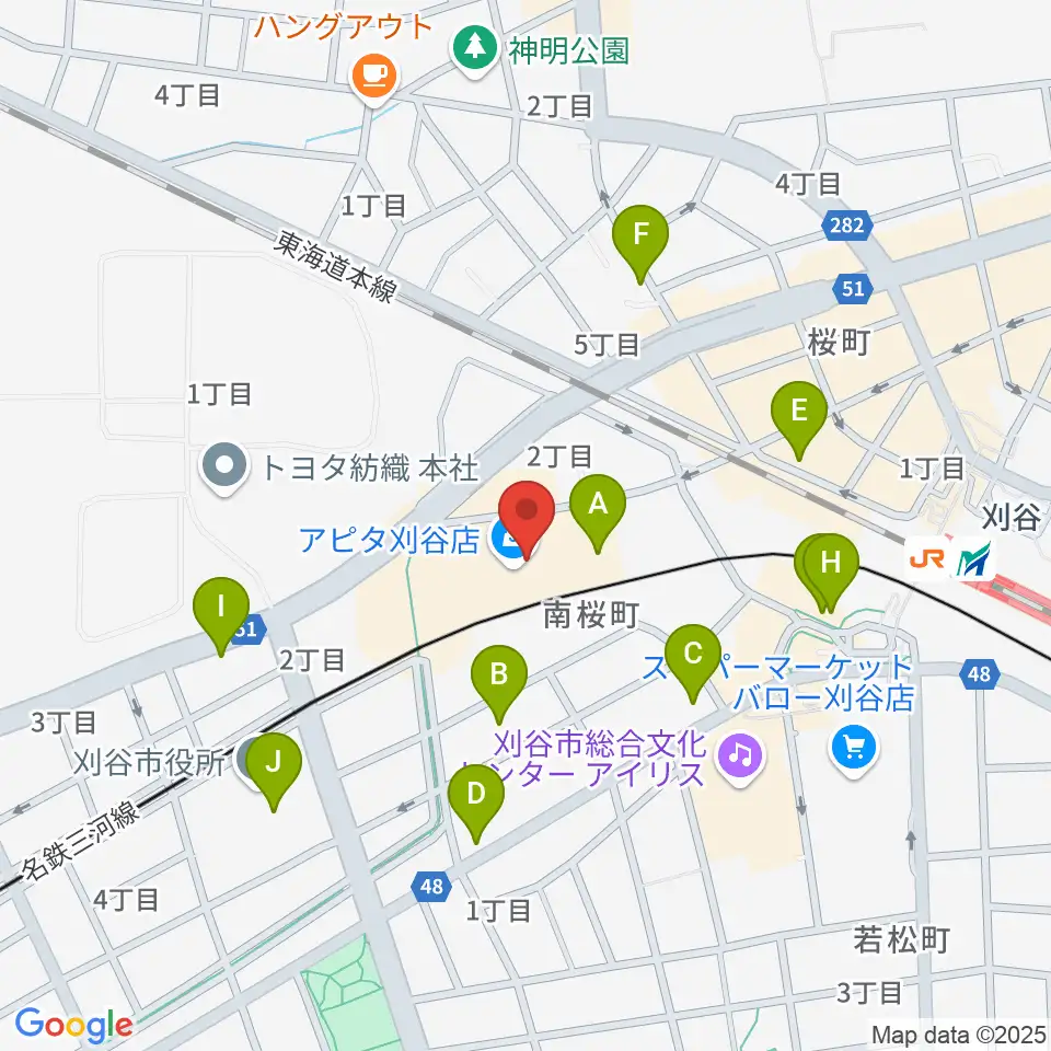 パピーミュージックスクール刈谷アピタ教室周辺のカフェ一覧地図