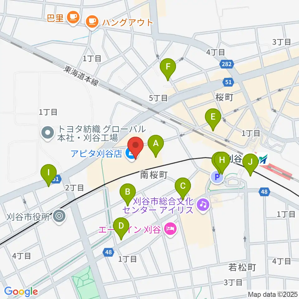 パピーミュージックスクール刈谷アピタ教室周辺のカフェ一覧地図