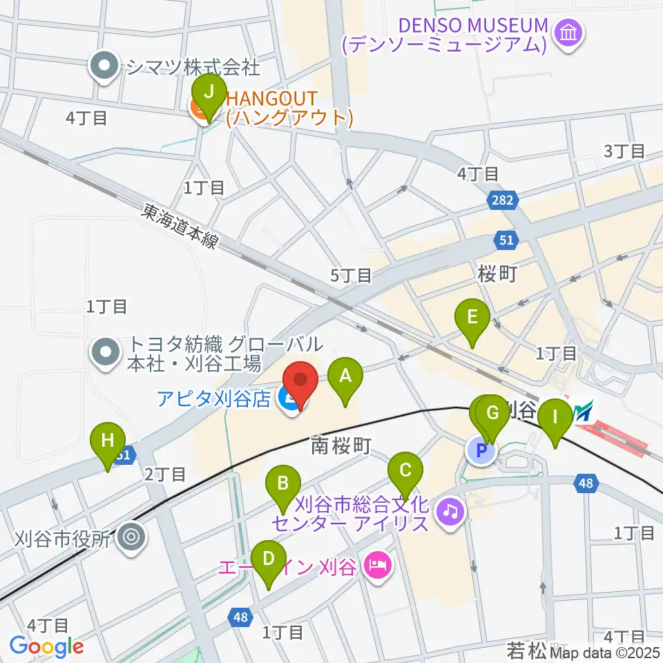 パピーミュージックスクール刈谷アピタ教室周辺のカフェ一覧地図
