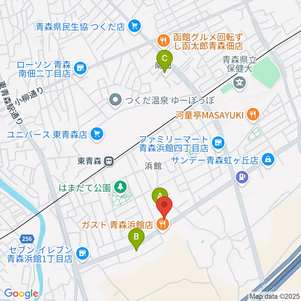 ゲオ青森浜館店周辺のカフェ一覧地図
