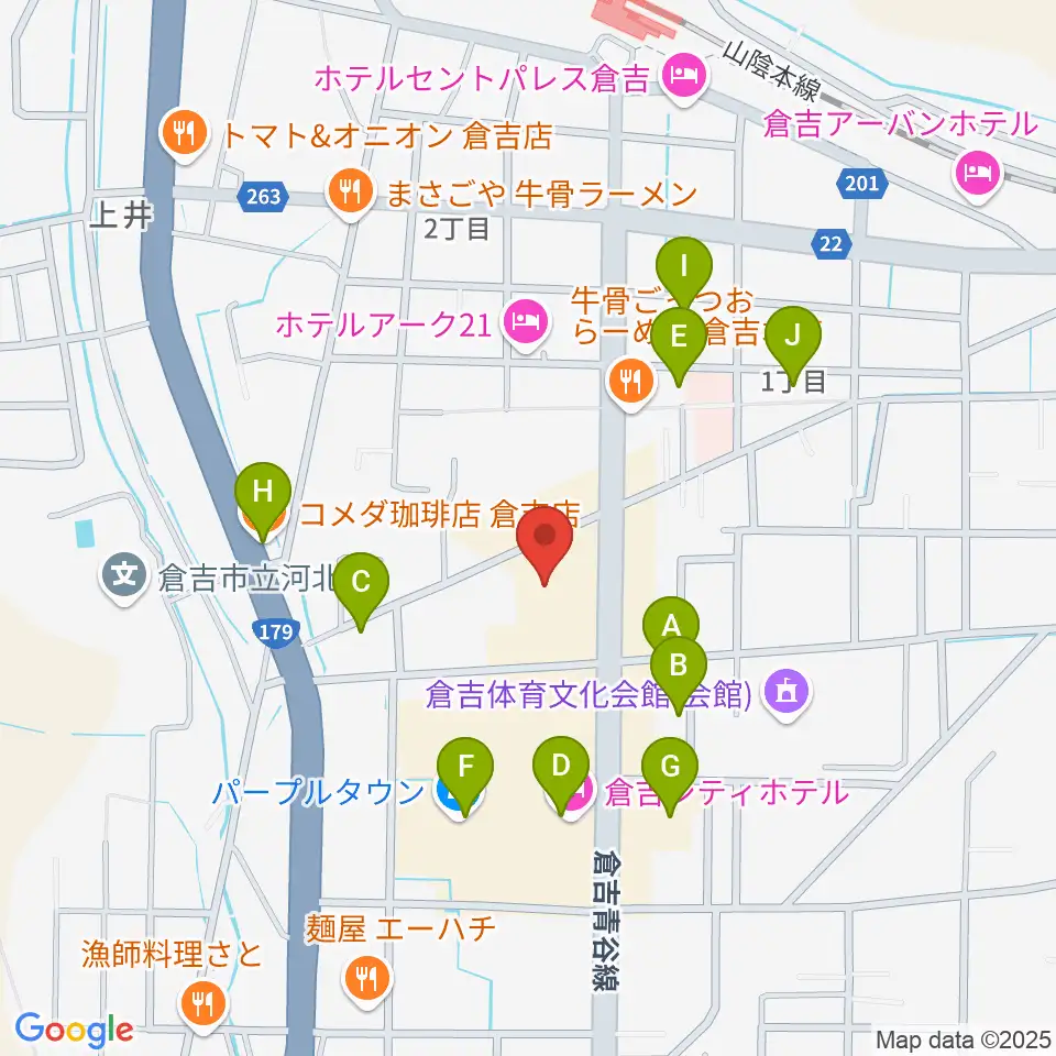 ゲオ倉吉店周辺のカフェ一覧地図