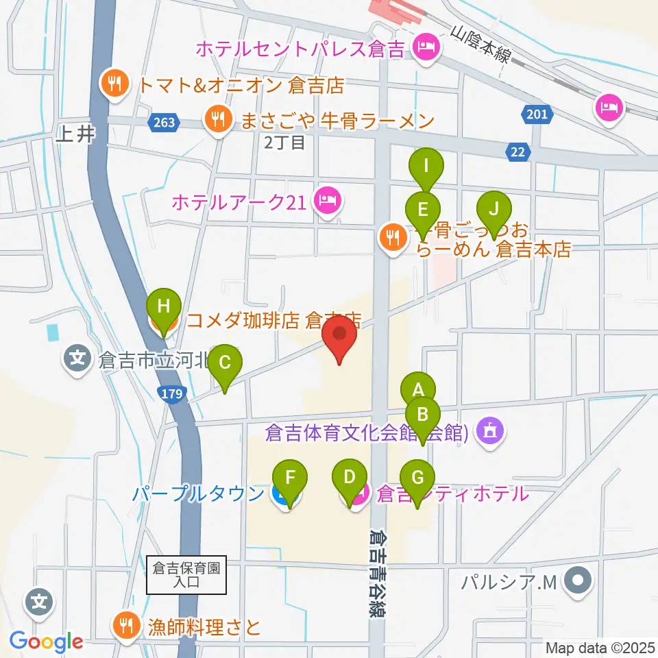 ゲオ倉吉店周辺のカフェ一覧地図