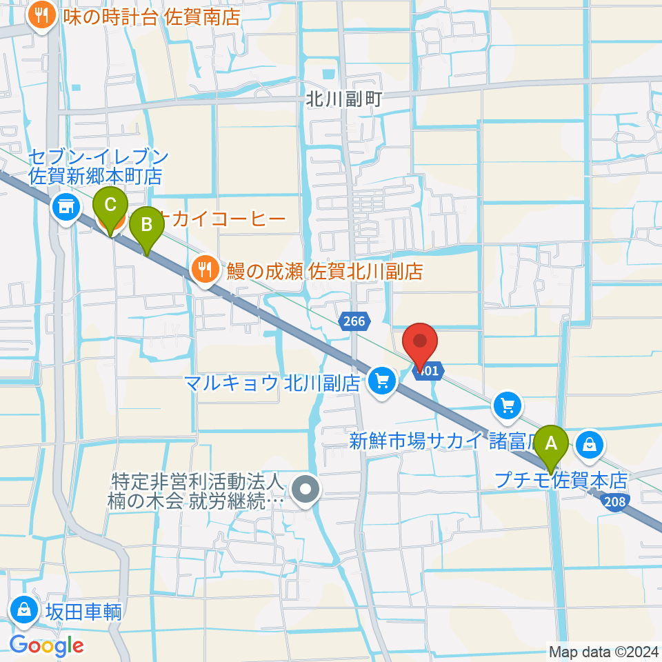 ゲオ佐賀北川副店周辺のカフェ一覧地図