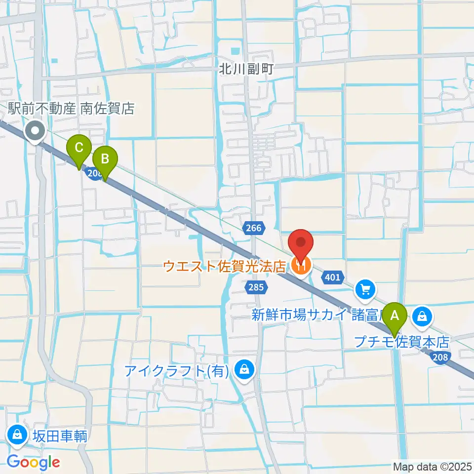 ゲオ佐賀北川副店周辺のカフェ一覧地図