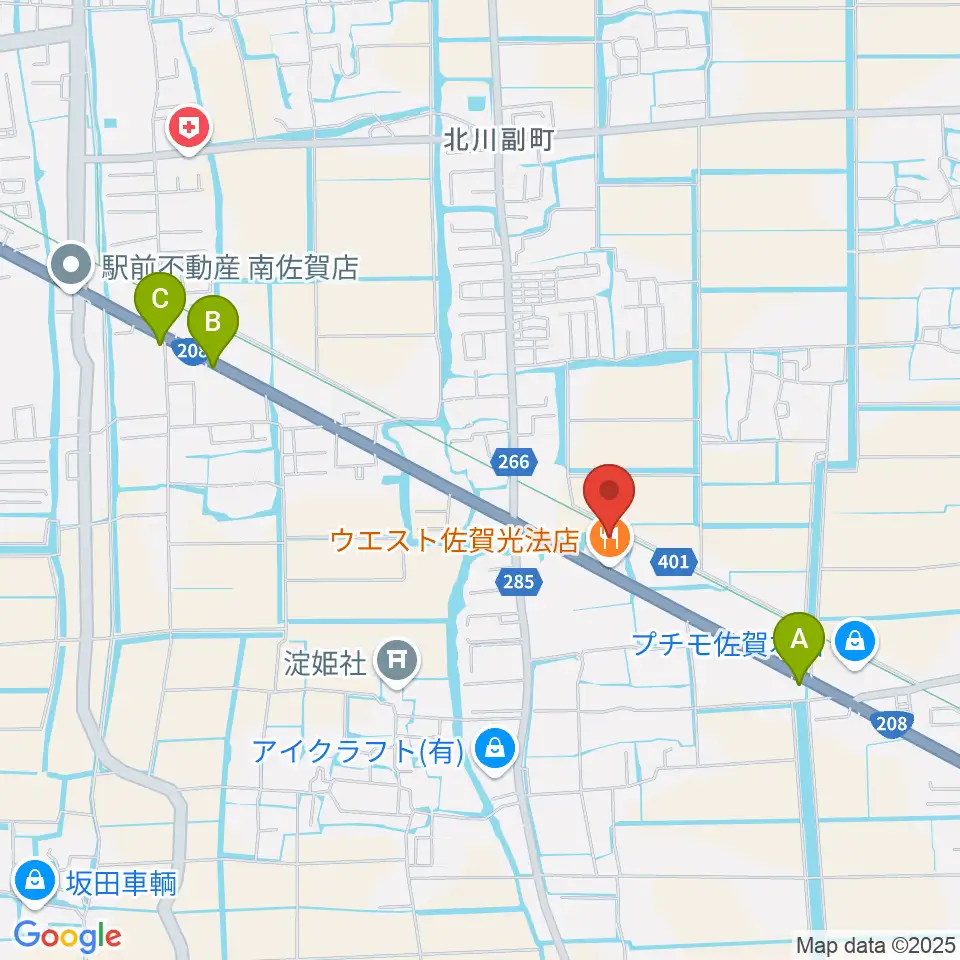 ゲオ佐賀北川副店周辺のカフェ一覧地図