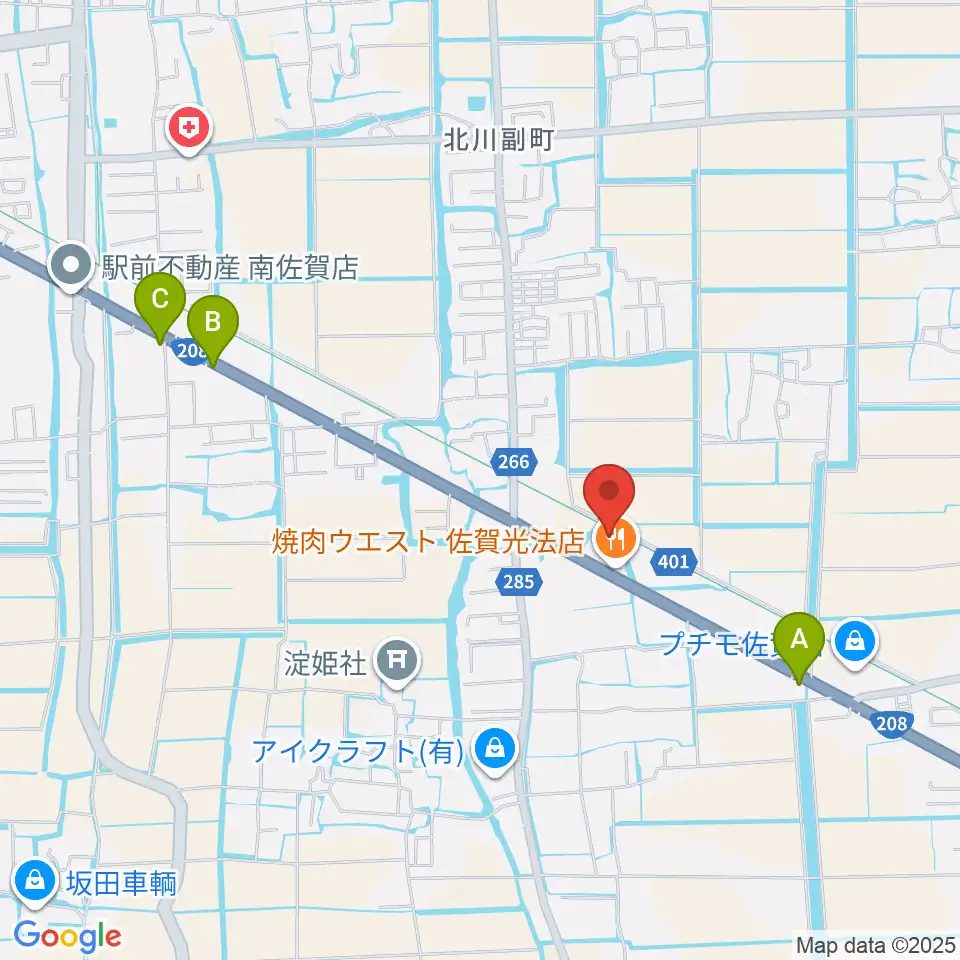 ゲオ佐賀北川副店周辺のカフェ一覧地図