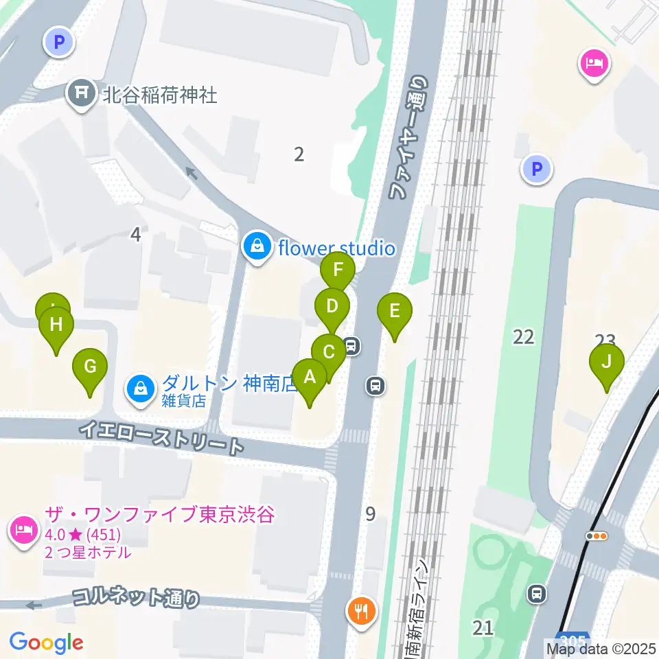 渋谷UNDER DEER Lounge周辺のカフェ一覧地図