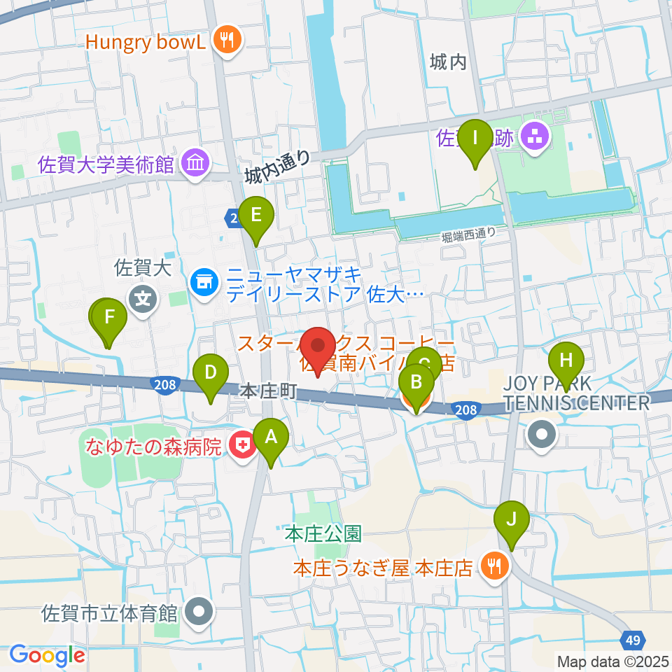 ゲオ佐賀南部バイパス店周辺のカフェ一覧地図