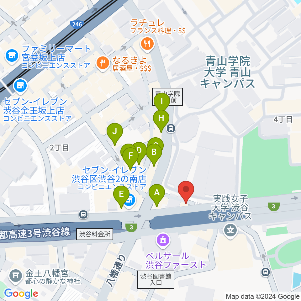 青山蜂周辺のカフェ一覧地図